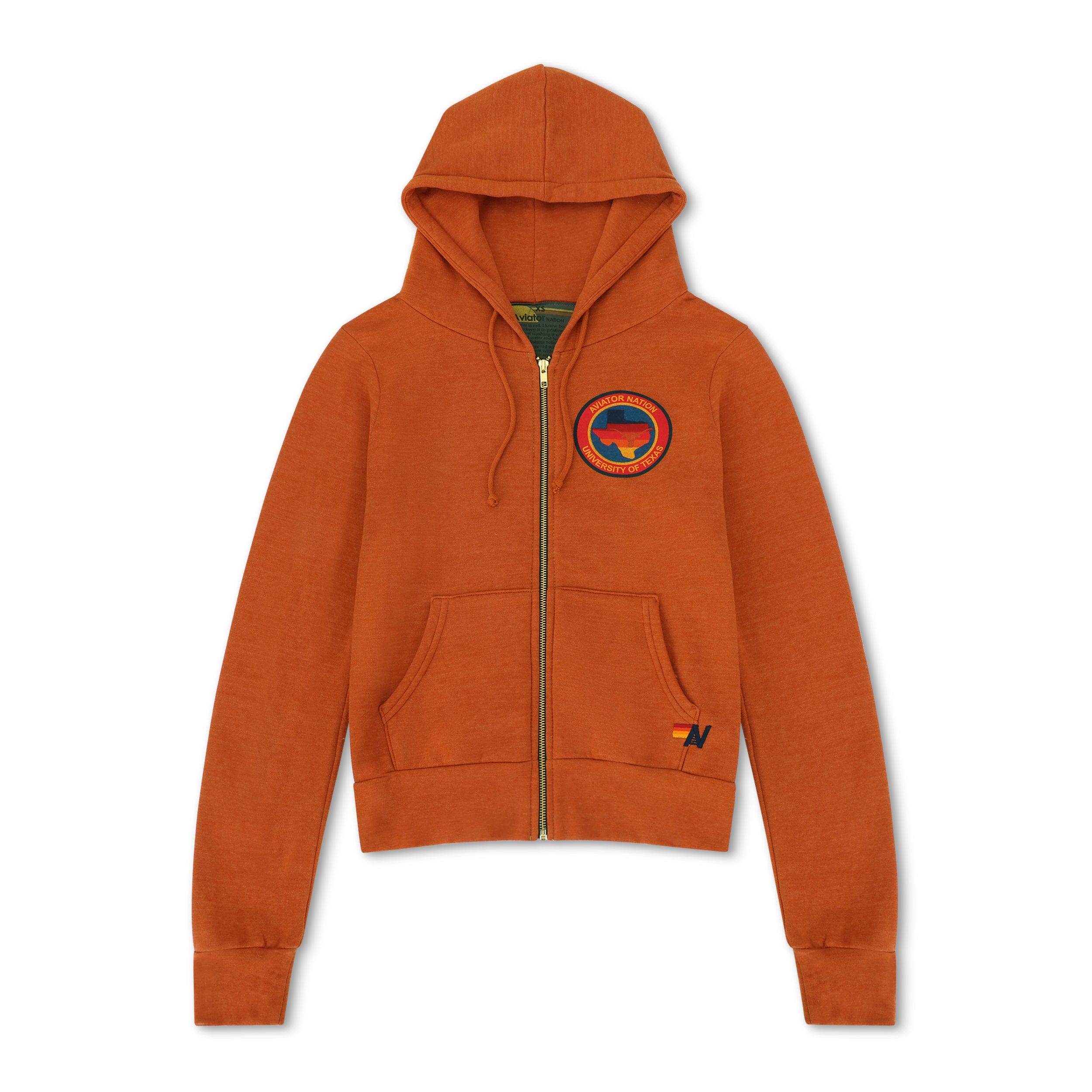 UNIVERSITY OF TEXAS CIRCLE PRINT ZIP HOODIE - BURNT ORANGE - Image 4