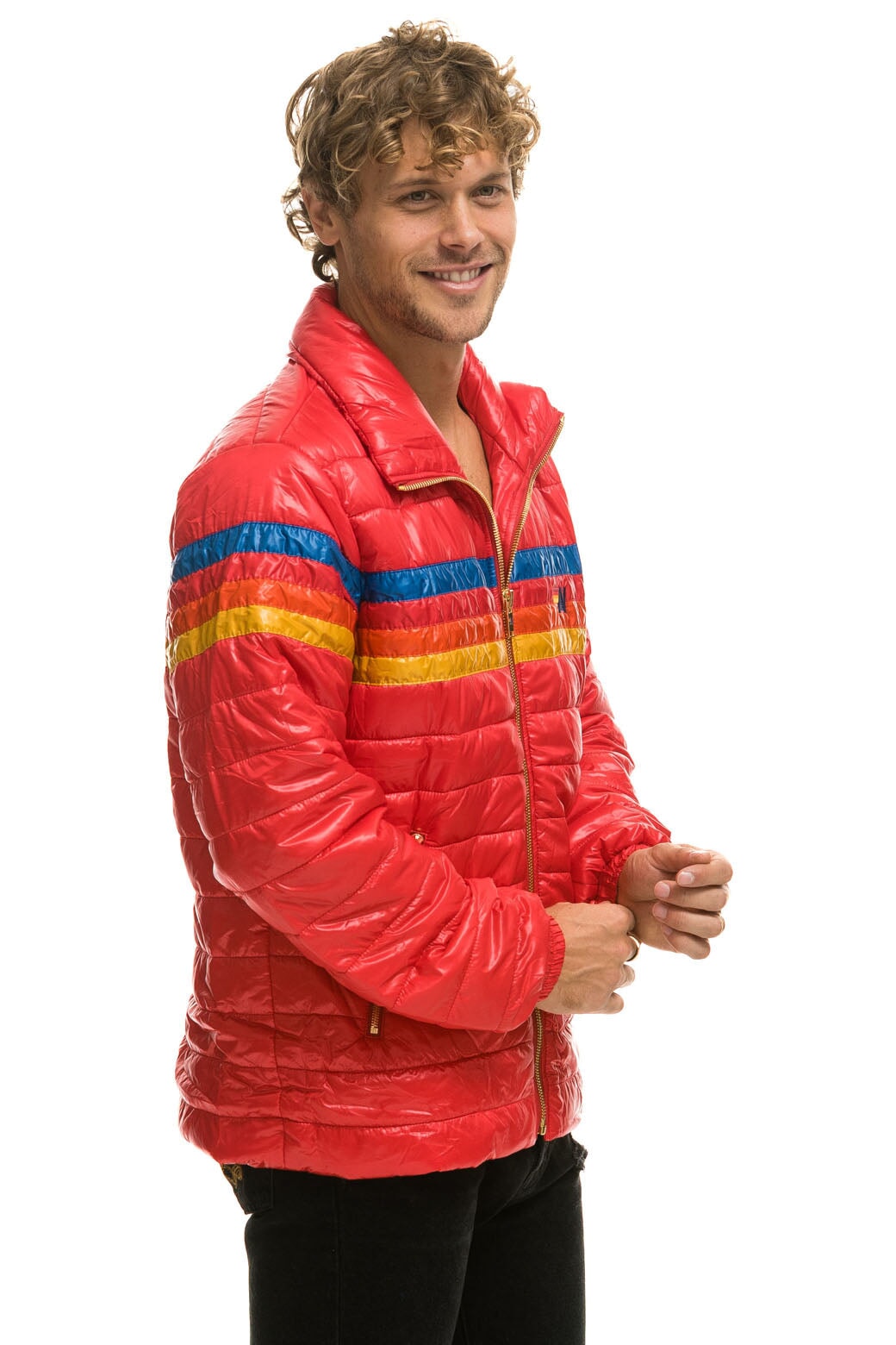 4 STRIPE TRAVELER JACKET - GLOSSY CHERRY - Image 2