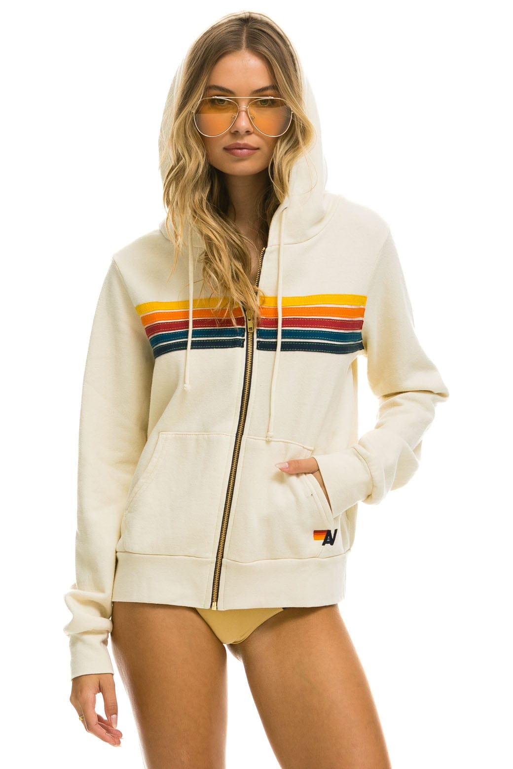 5 STRIPE HOODIE - VINTAGE WHITE - Image 7