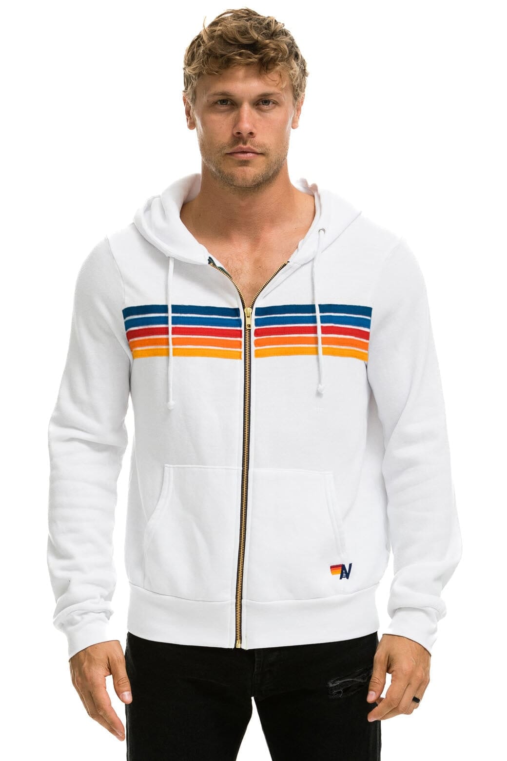 5 STRIPE HOODIE - WHITE 2 - Image 2