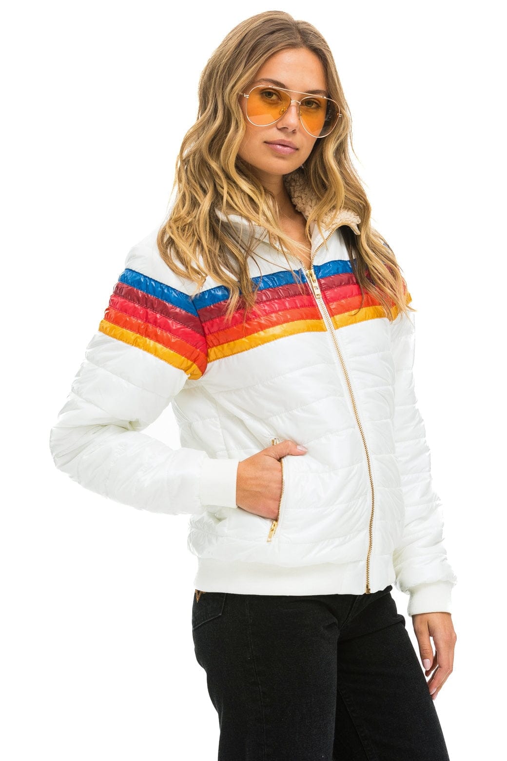 5 STRIPE JACKET - WHITE GLOSSY - Image 3
