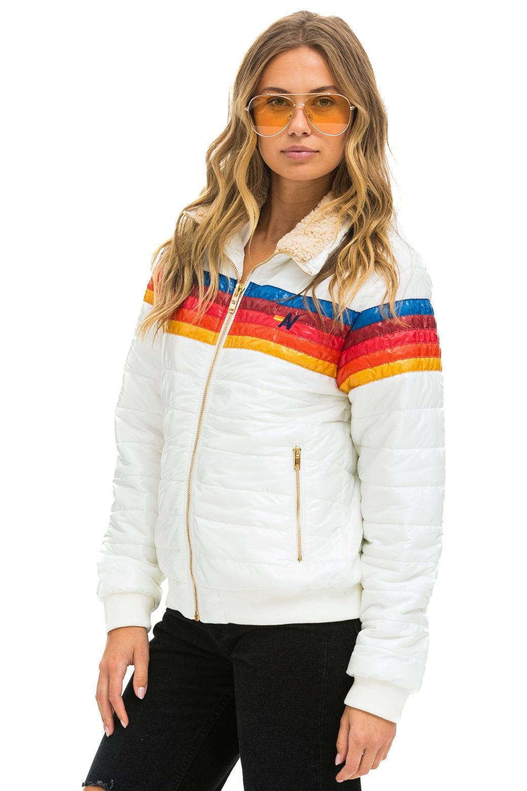 5 STRIPE JACKET - WHITE GLOSSY - Image 2