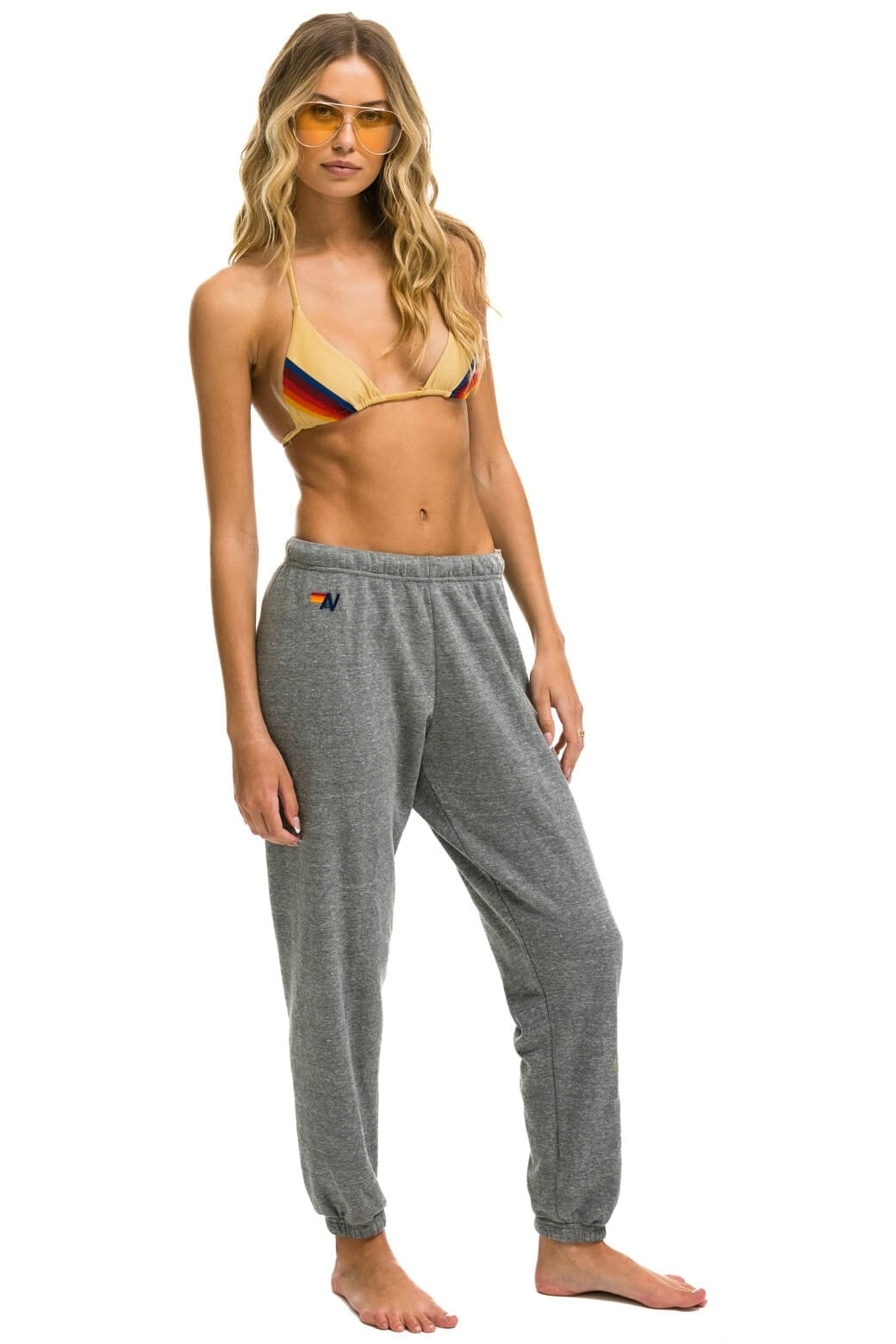 5 STRIPE SWEATPANTS - HEATHER GREY // GREY - Image 4