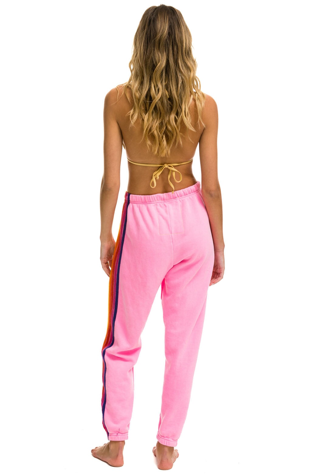 5 STRIPE SWEATPANTS - NEON PINK // YELLOW // PURPLE - Image 3