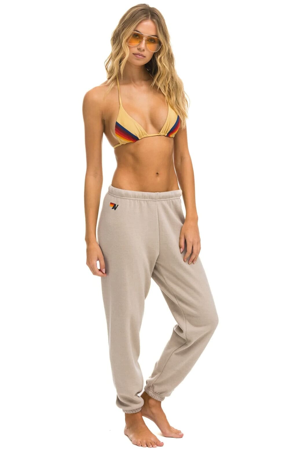 5 STRIPE SWEATPANTS - SAND // TAN - Image 4