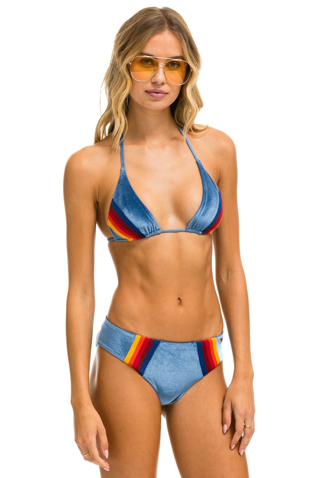 5 STRIPE VELVET SCRUNCH BIKINI BOTTOM - ISLANDA - Image 3