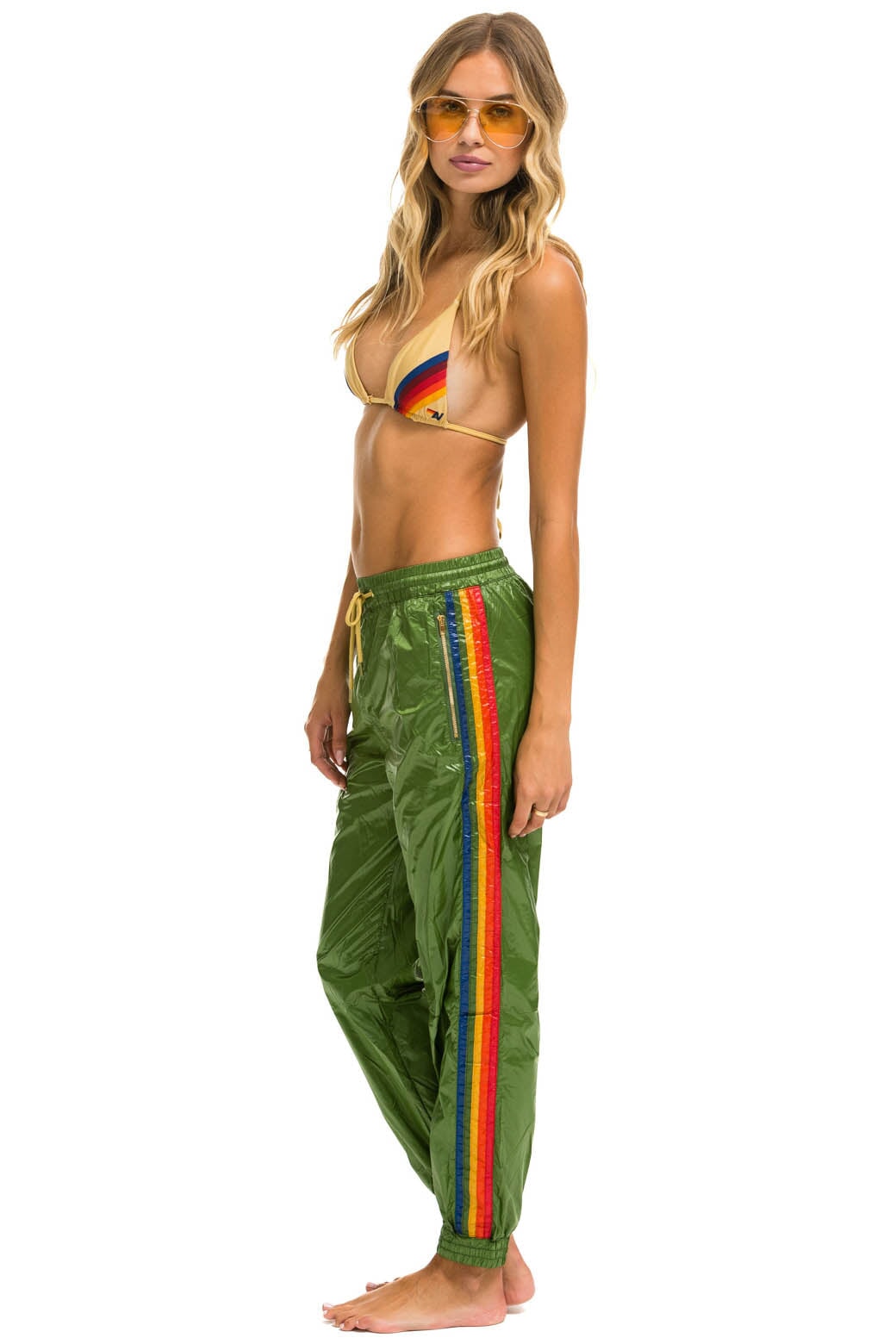 5 STRIPE WIND PANT - GARDEN GREEN - Image 3