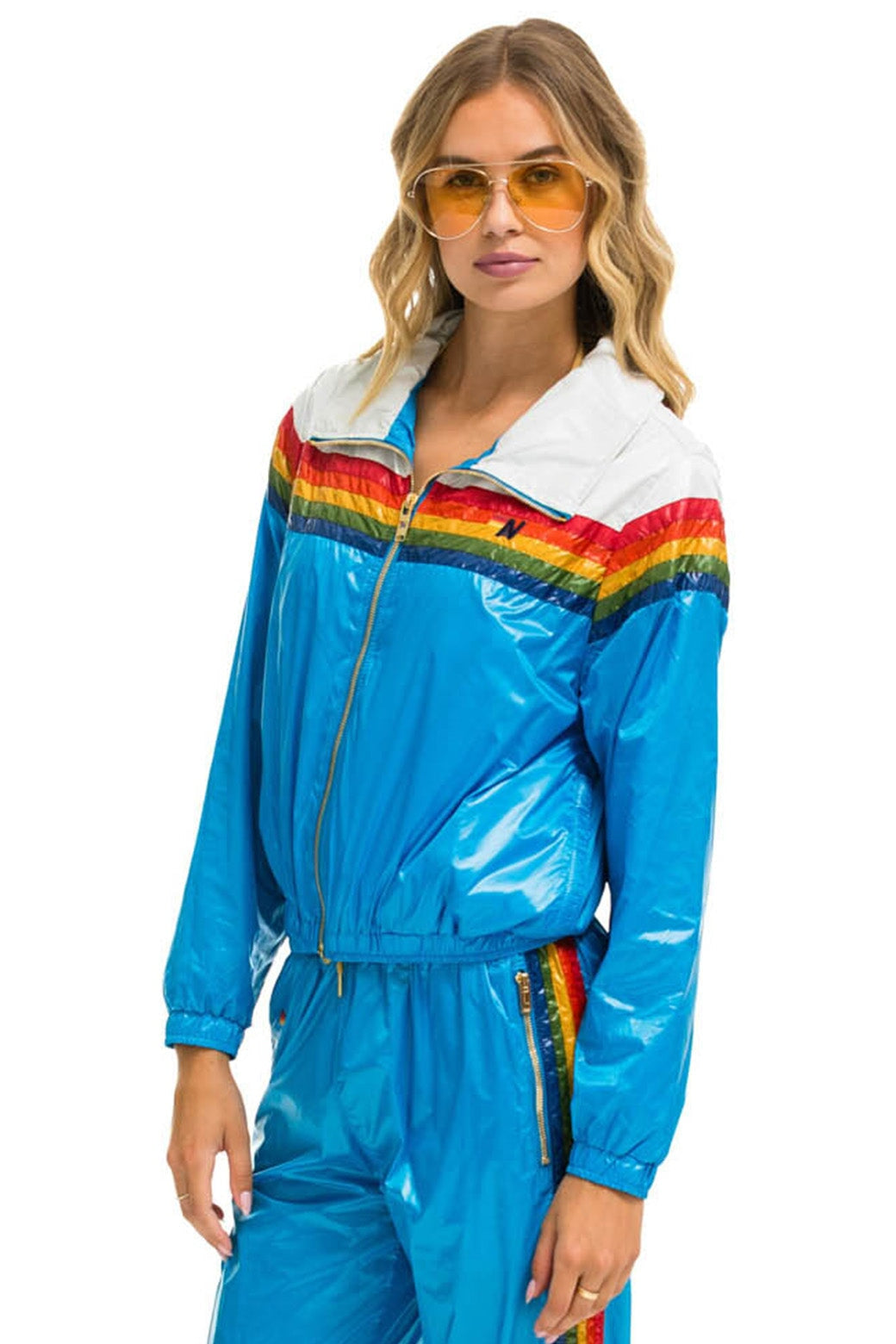 5 STRIPE WINDBREAKER - VINTAGE WHITE // DRESDEN GLOSSY - Image 2