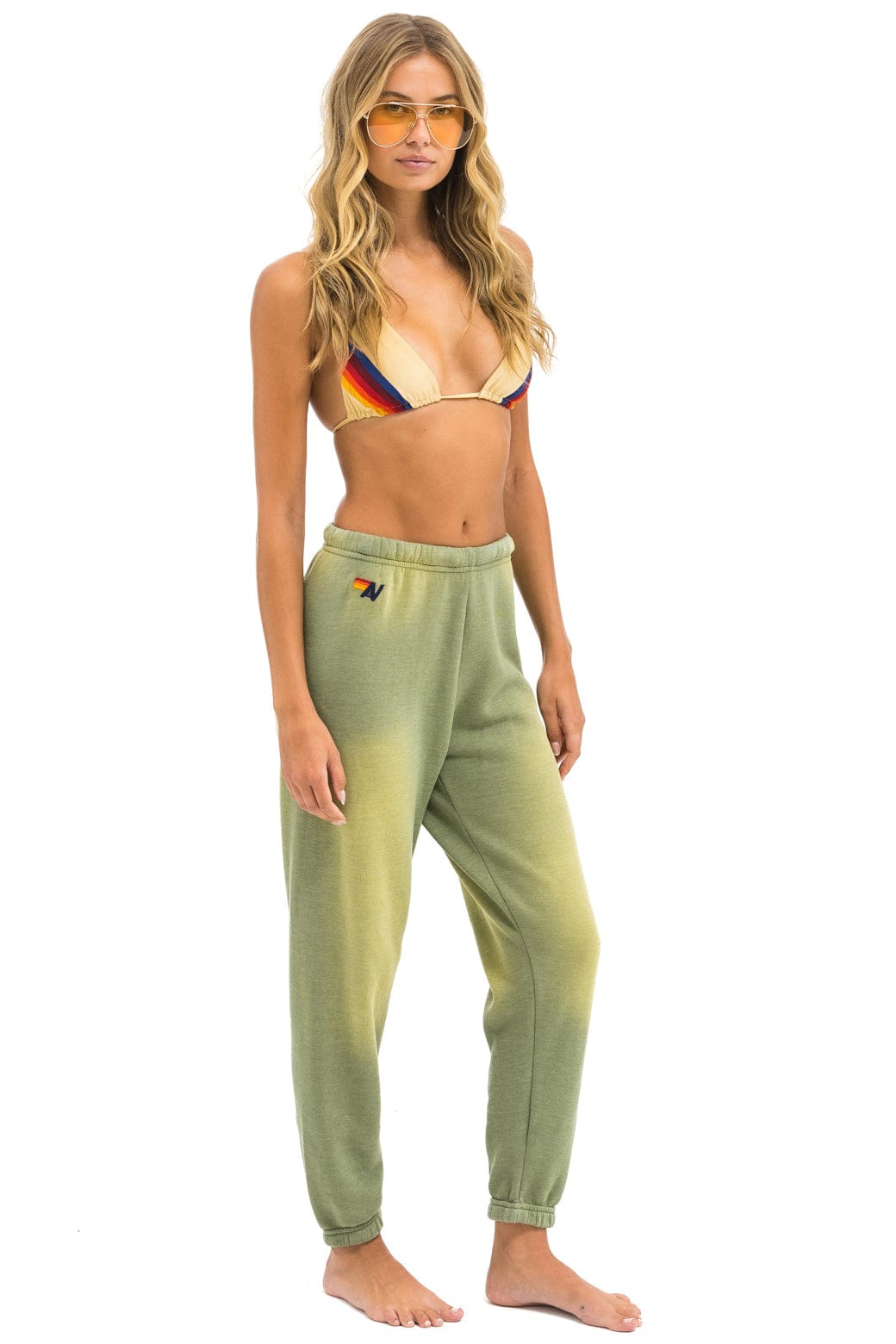 5 STRIPE SWEATPANTS - FADED ARMY - Image 4