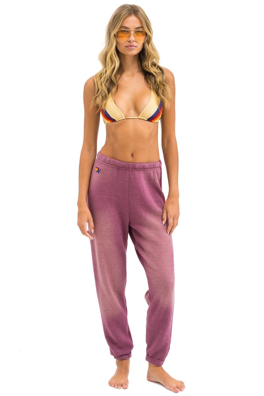 5 STRIPE SWEATPANTS - FADED BERRY - Image 3