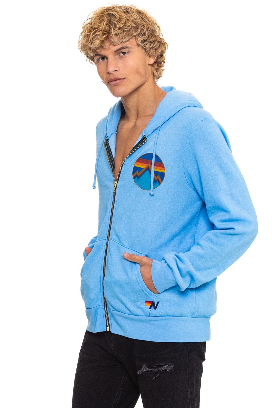 ALL SEASONS CIRCLE ZIP HOODIE - SKY - Image 4