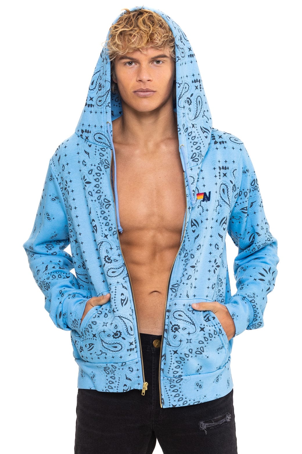 BANDANA ZIP HOODIE - SKY - Image 2