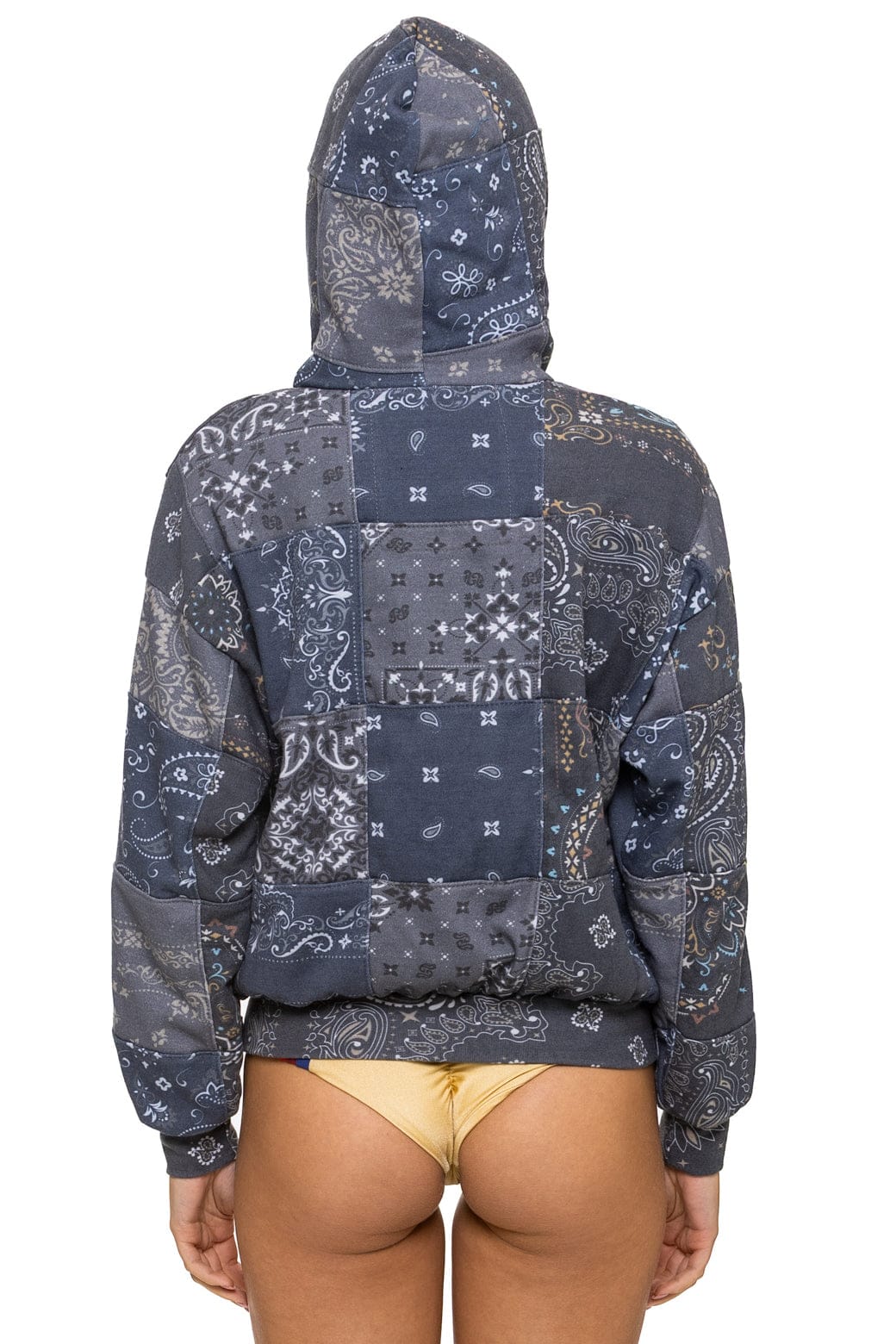 BANDANA QUILTED RELAXED ZIP HOODIE - CHARCOAL - Image 10