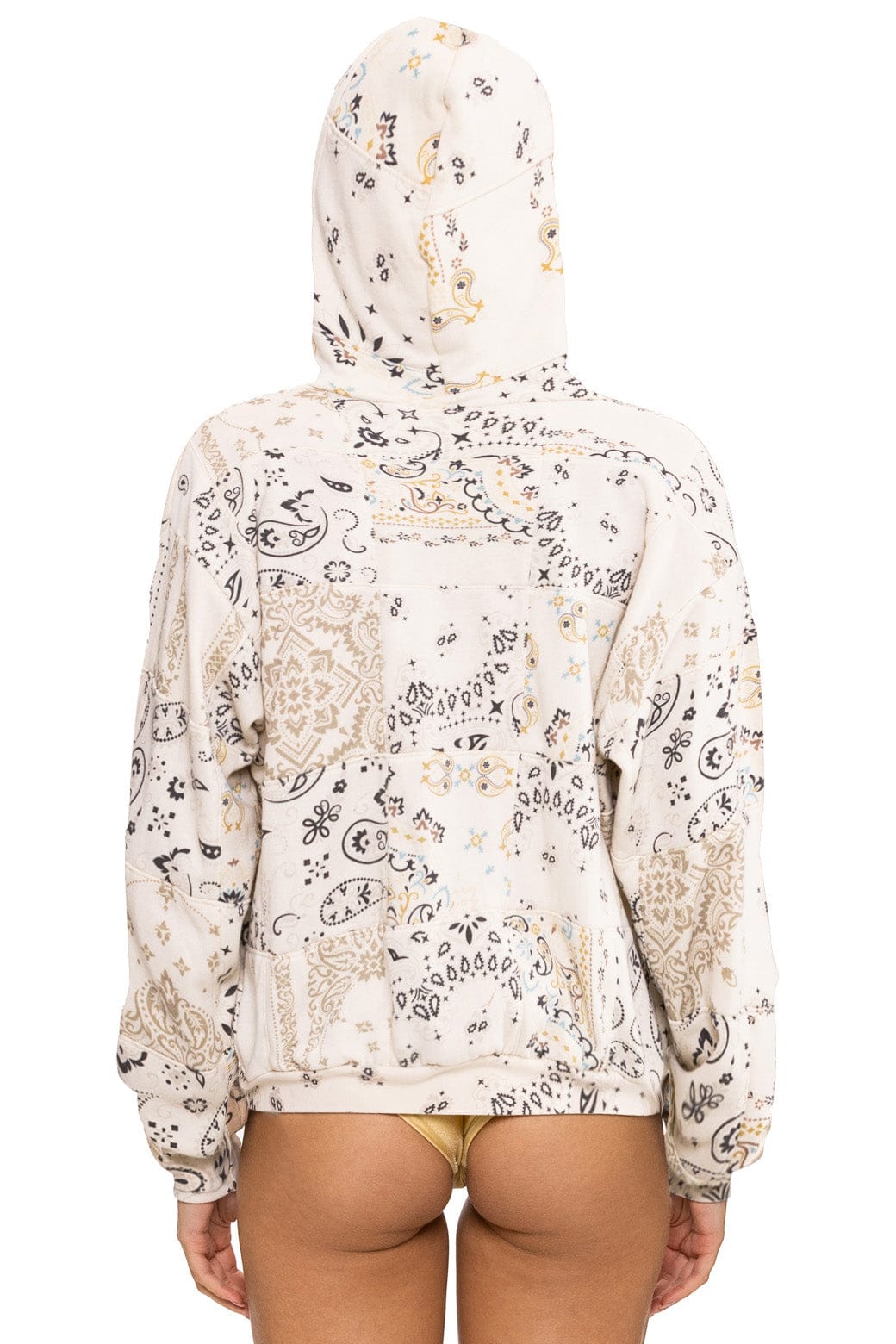 BANDANA QUILTED RELAXED ZIP HOODIE - VINTAGE WHITE - Image 3