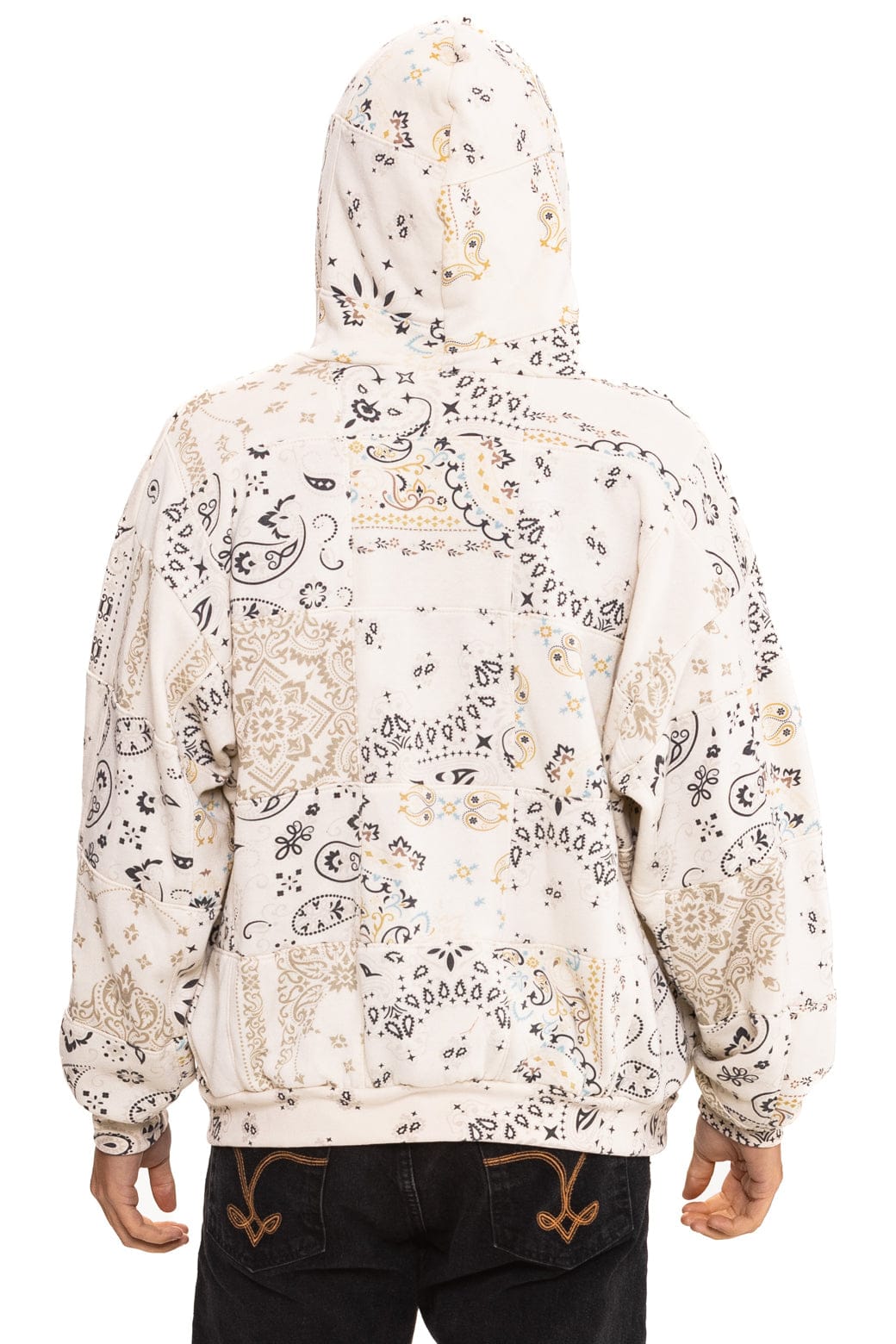 BANDANA QUILTED RELAXED ZIP HOODIE - VINTAGE WHITE - Image 6