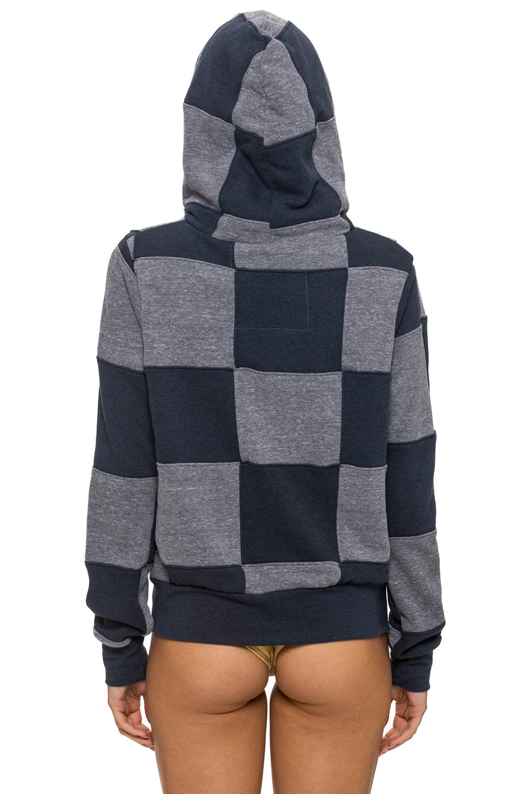CHECK QUILT ZIP HOODIE - HEATHER // CHARCOAL - Image 7