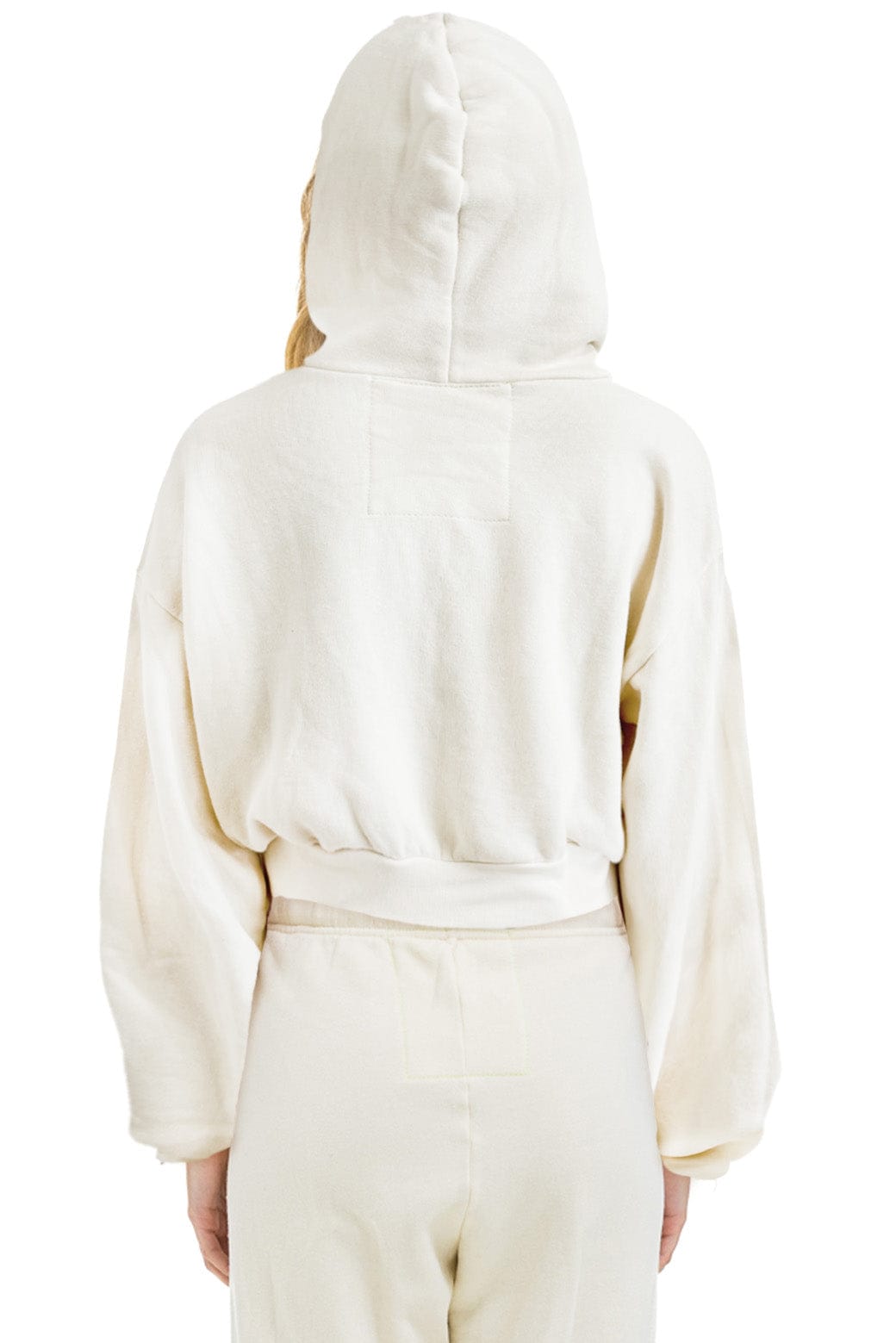 SUNSET PATCH RELAXED CROPPED ZIP HOODIE - VINTAGE WHITE - Image 2