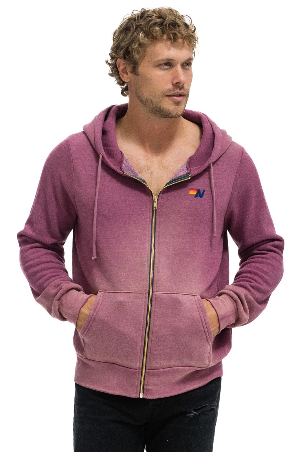 ESSENTIAL ZIP HOODIE - FADED BERRY - Image 6