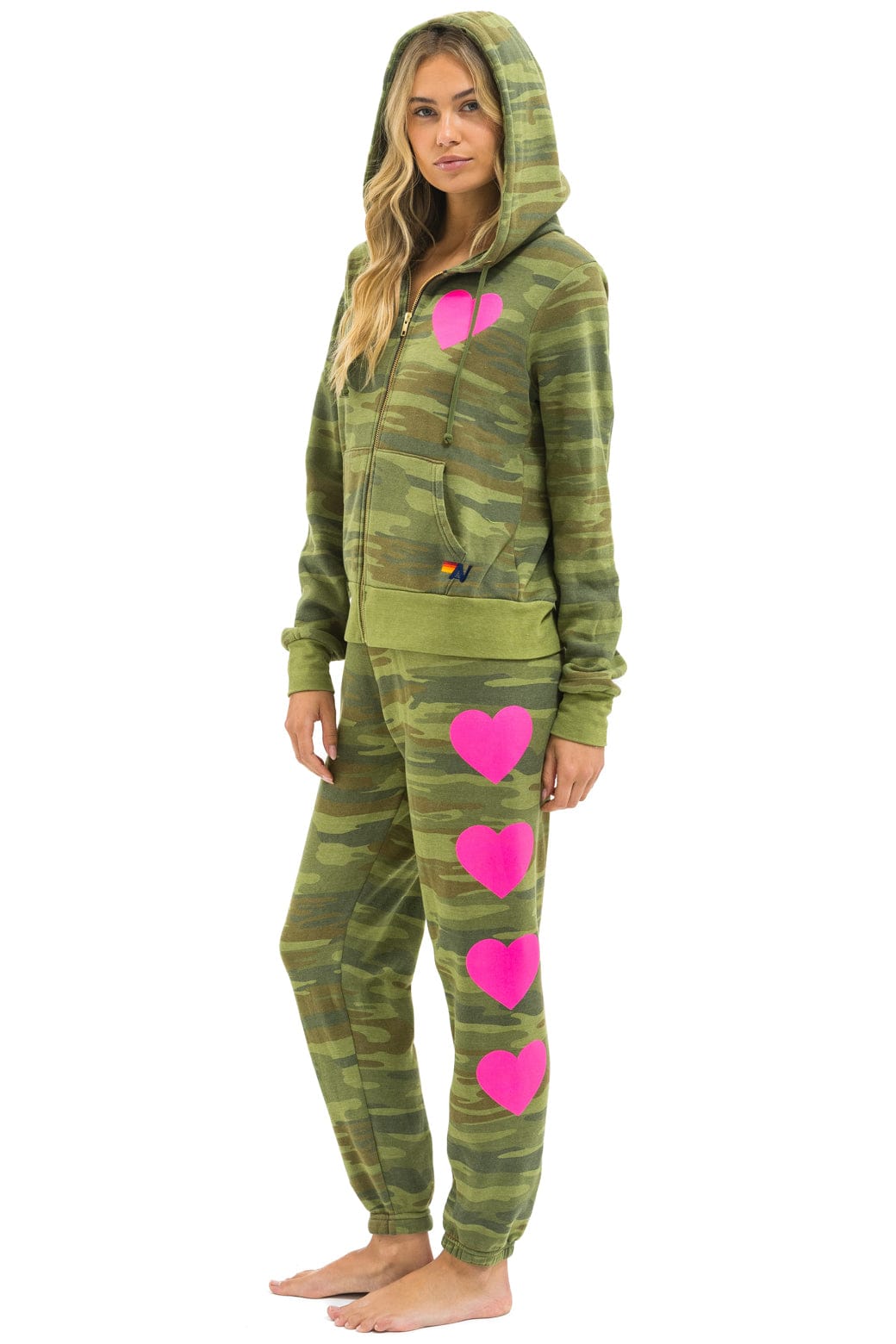 HEART 2 HOODIE - CAMO // NEON PINK - Image 7