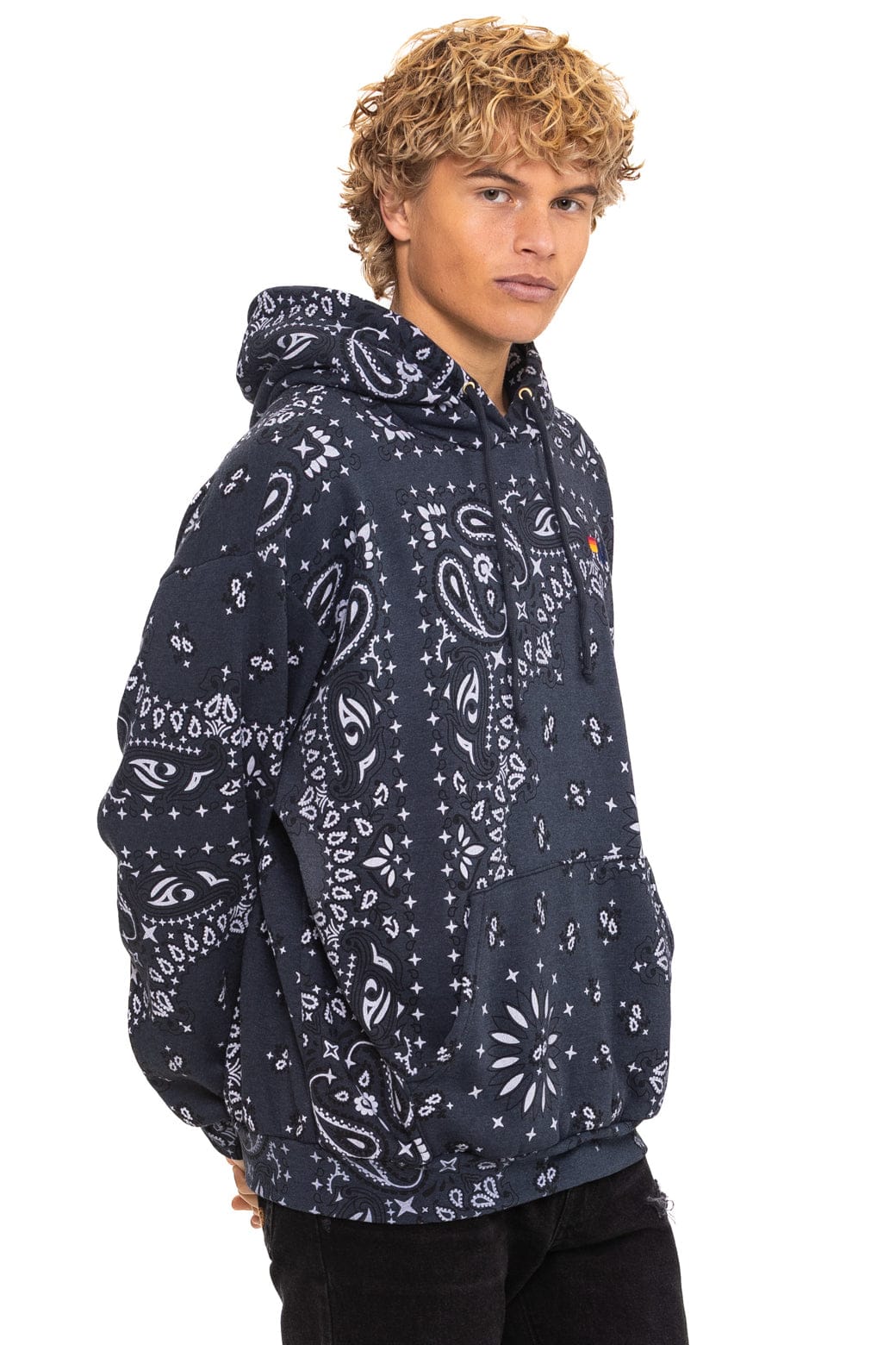 BANDANA RELAXED PULLOVER HOODIE - CHARCOAL - Image 6