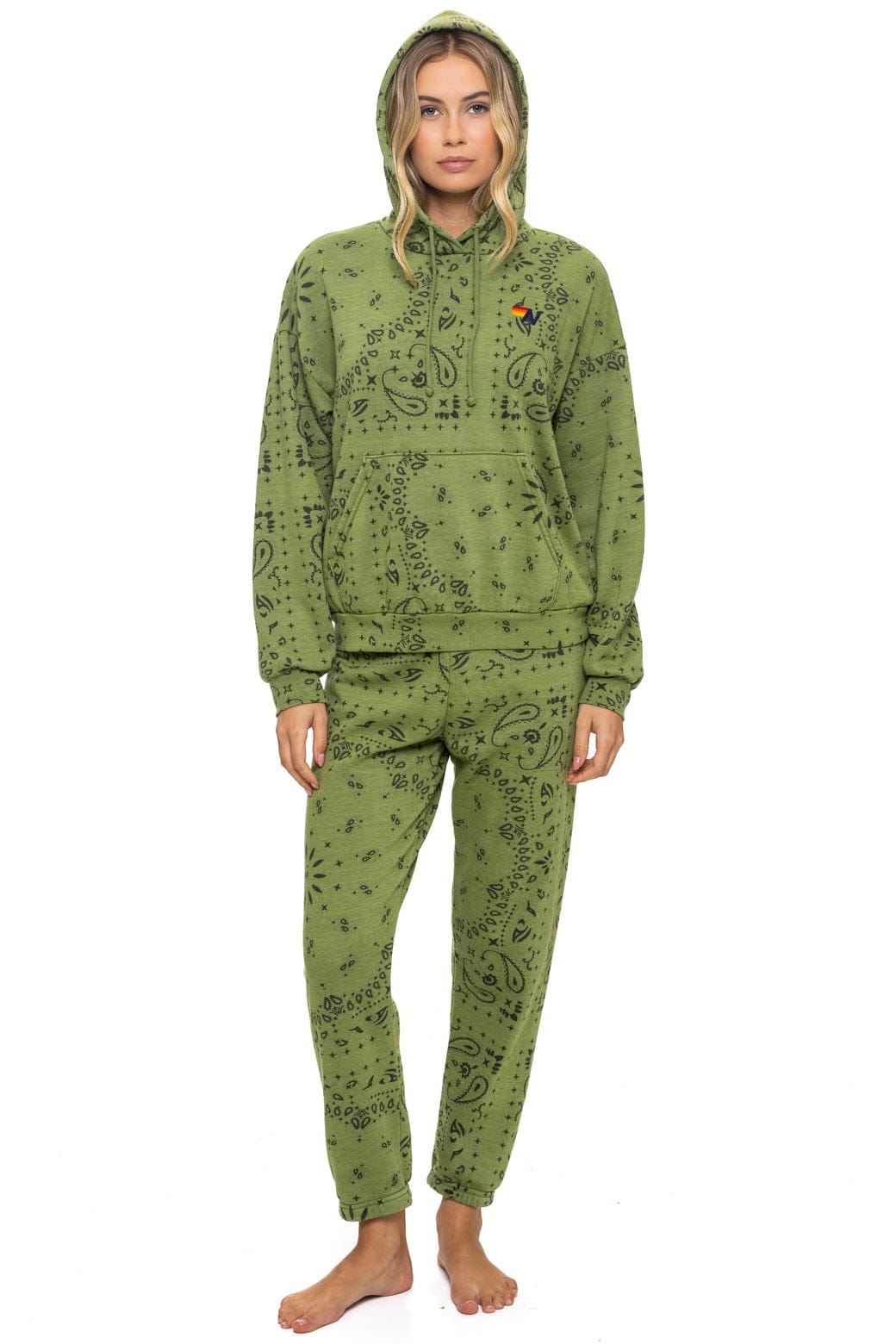 BANDANA RELAXED PULLOVER HOODIE - JUNGLE GREEN - Image 10