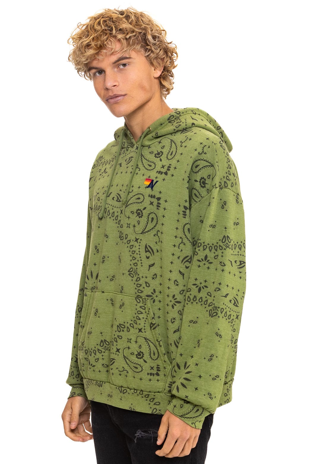 BANDANA RELAXED PULLOVER HOODIE - JUNGLE GREEN - Image 4