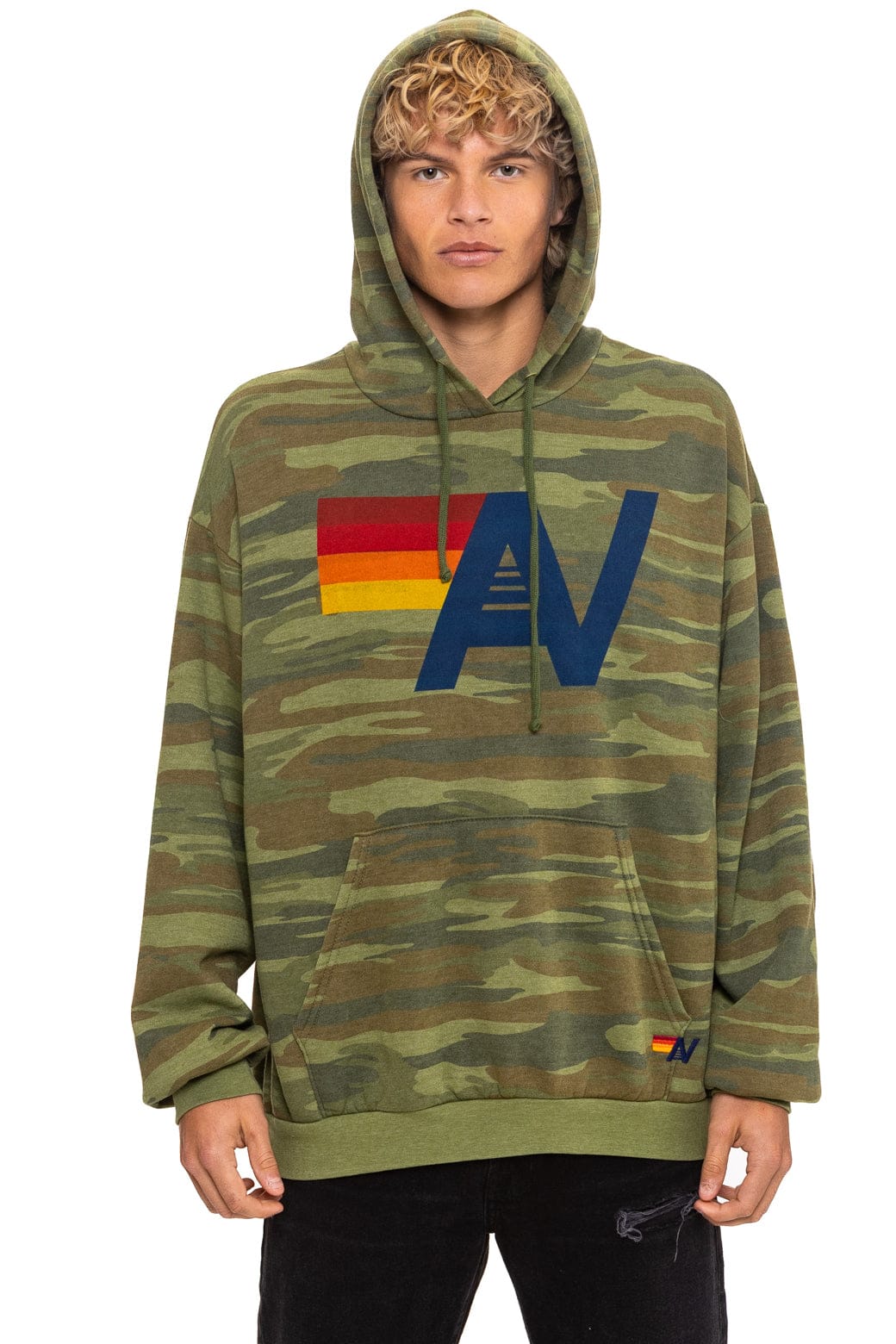 LOGO PULLOVER RELAXED HOODIE - CAMO - Image 2