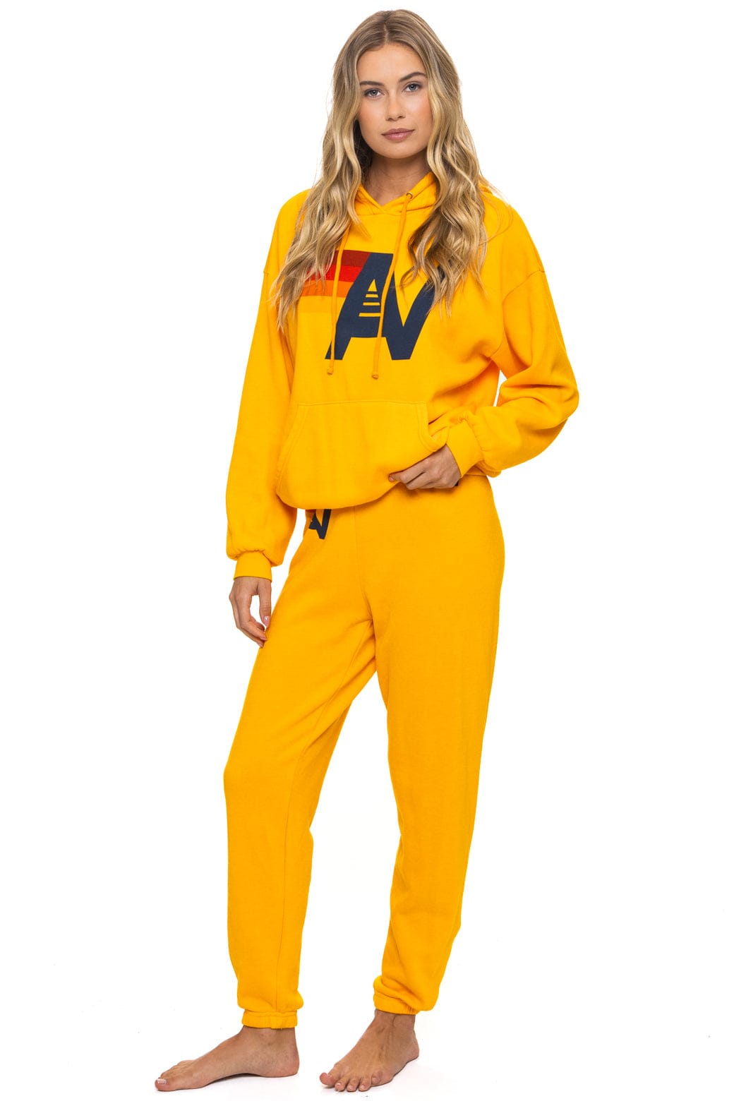 LOGO PULLOVER RELAXED HOODIE - GOLD - Image 13