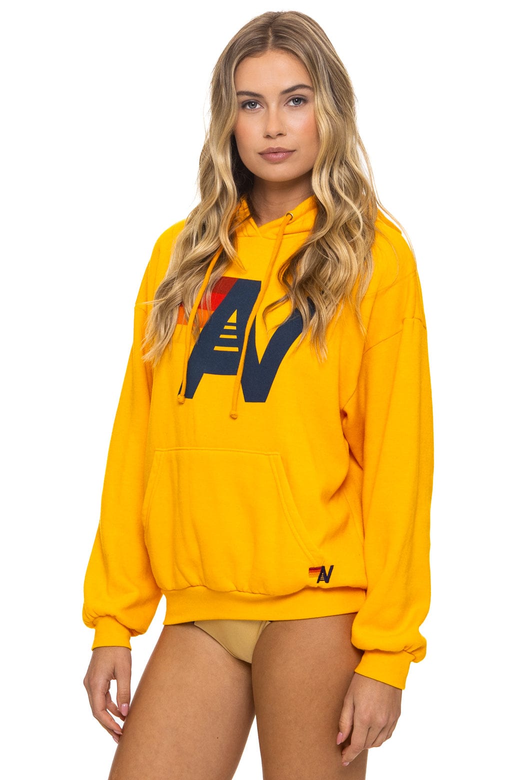 LOGO PULLOVER RELAXED HOODIE - GOLD - Image 3