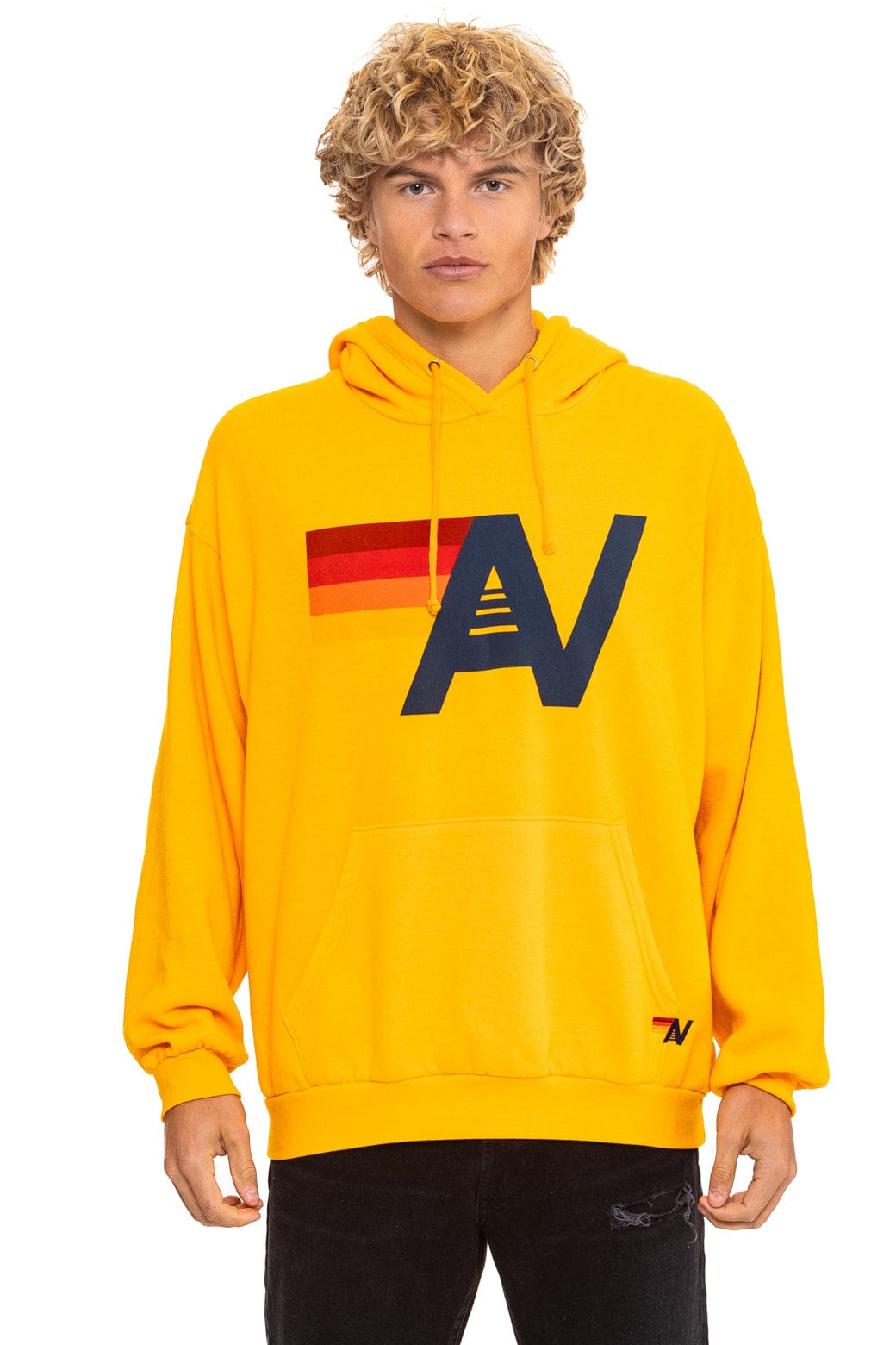 LOGO PULLOVER RELAXED HOODIE - GOLD - Image 6