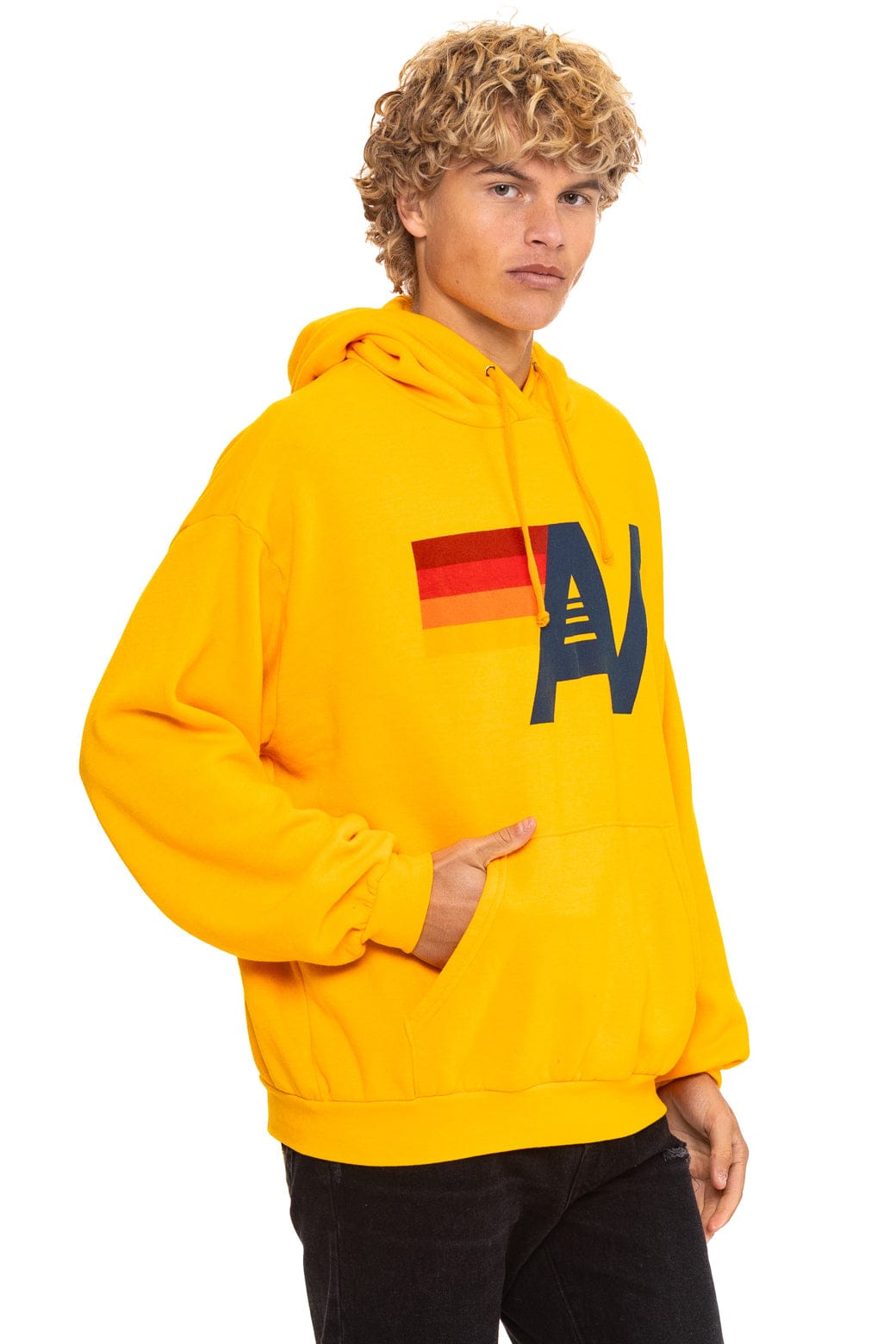 LOGO PULLOVER RELAXED HOODIE - GOLD - Image 7