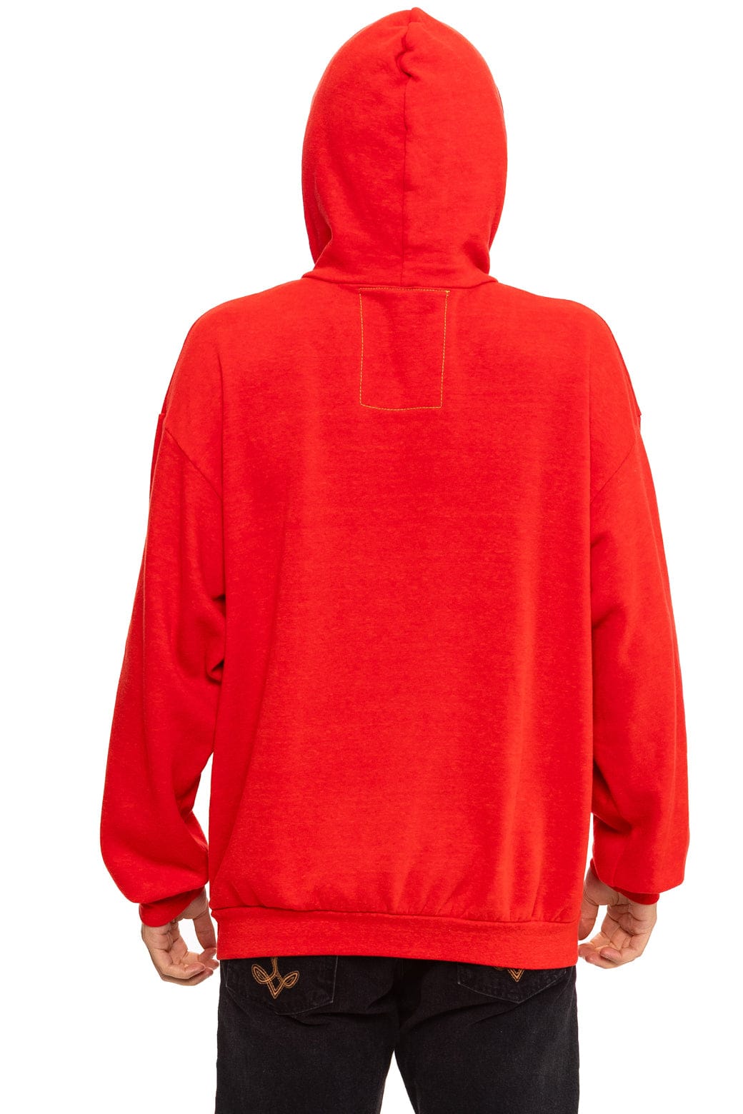 LOGO PULLOVER RELAXED HOODIE - RED - Image 8