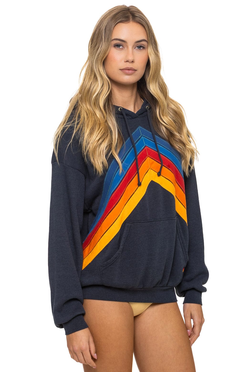 MOUNTAIN STITCH CHEVRON PULLOVER HOODIE RELAXED - CHARCOAL - Image 8