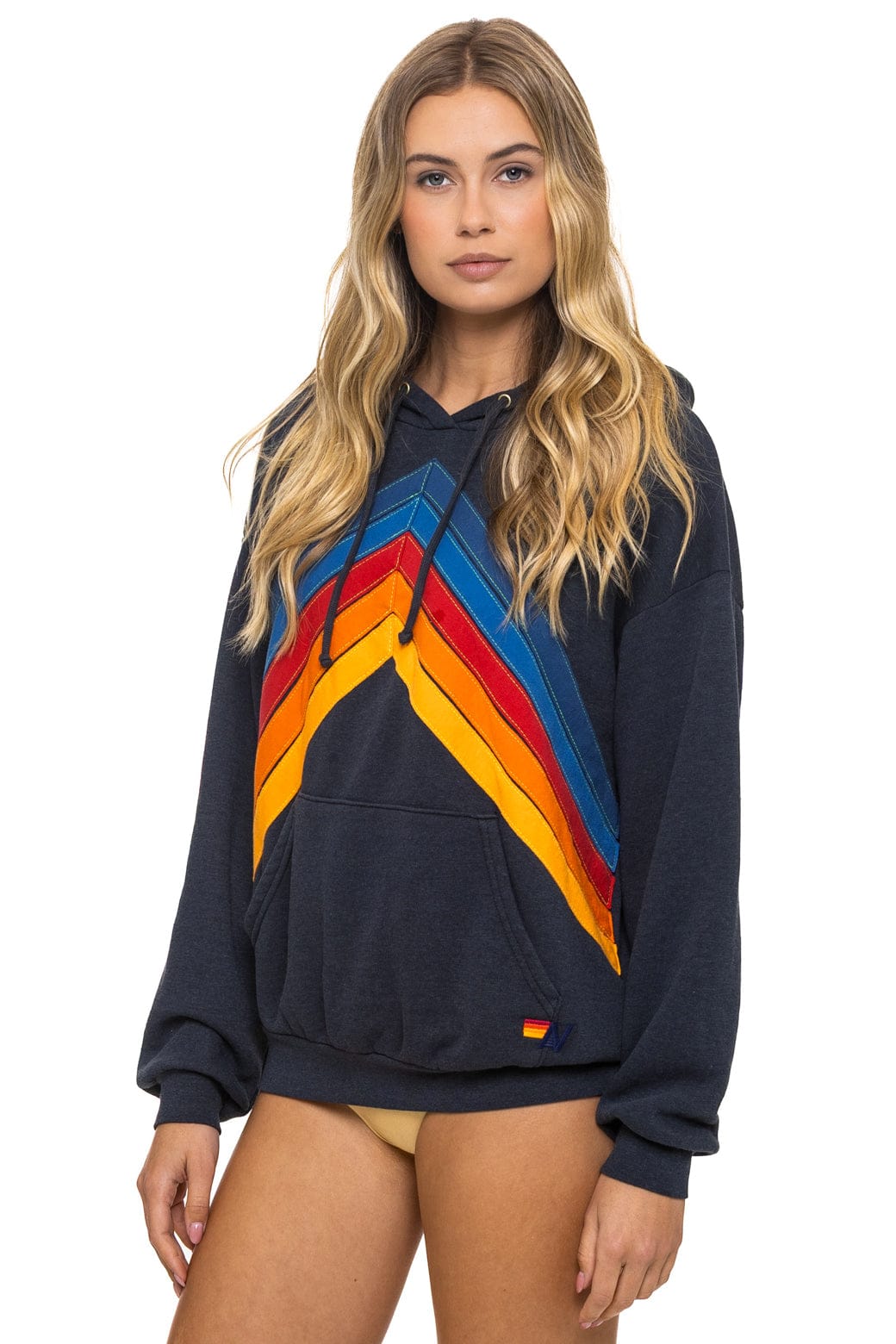 MOUNTAIN STITCH CHEVRON PULLOVER HOODIE RELAXED - CHARCOAL - Image 4
