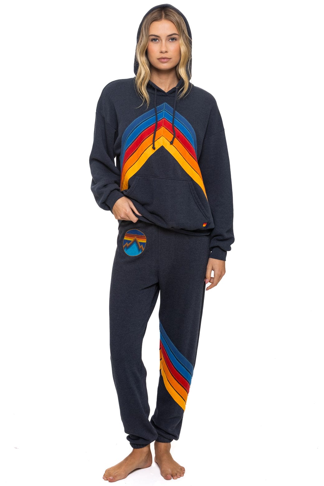 MOUNTAIN STITCH CHEVRON PULLOVER HOODIE RELAXED - CHARCOAL - Image 3