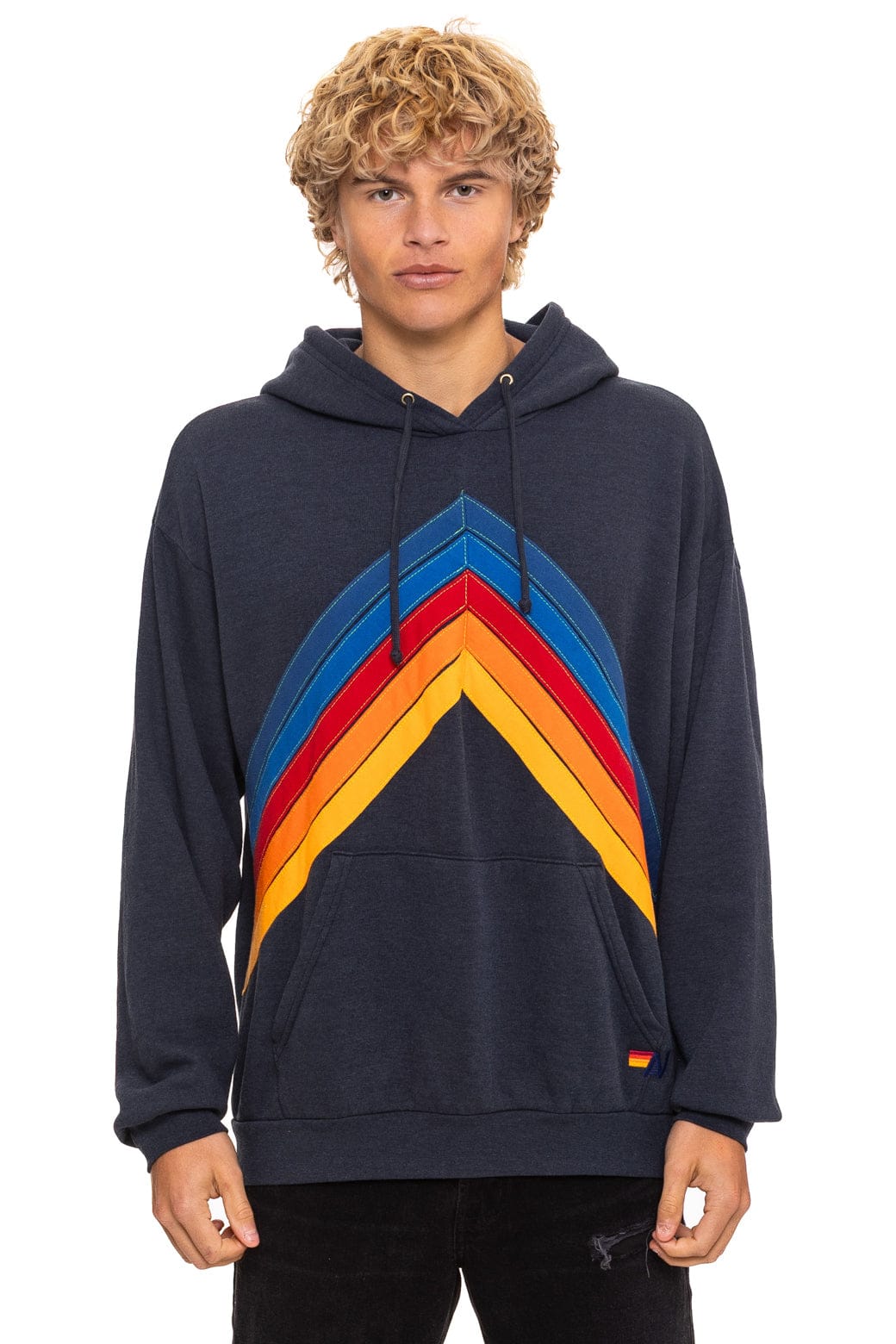 MOUNTAIN STITCH CHEVRON PULLOVER HOODIE RELAXED - CHARCOAL - Image 7