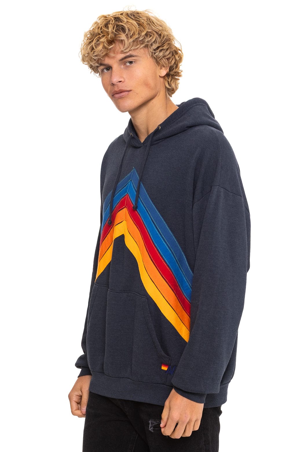 MOUNTAIN STITCH CHEVRON PULLOVER HOODIE RELAXED - CHARCOAL - Image 5