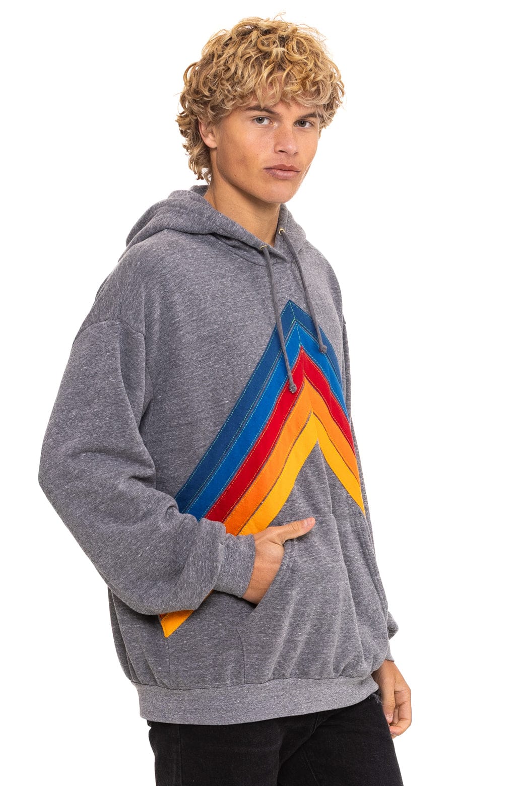 MOUNTAIN STITCH CHEVRON PULLOVER HOODIE RELAXED - HEATHER GREY - Image 9