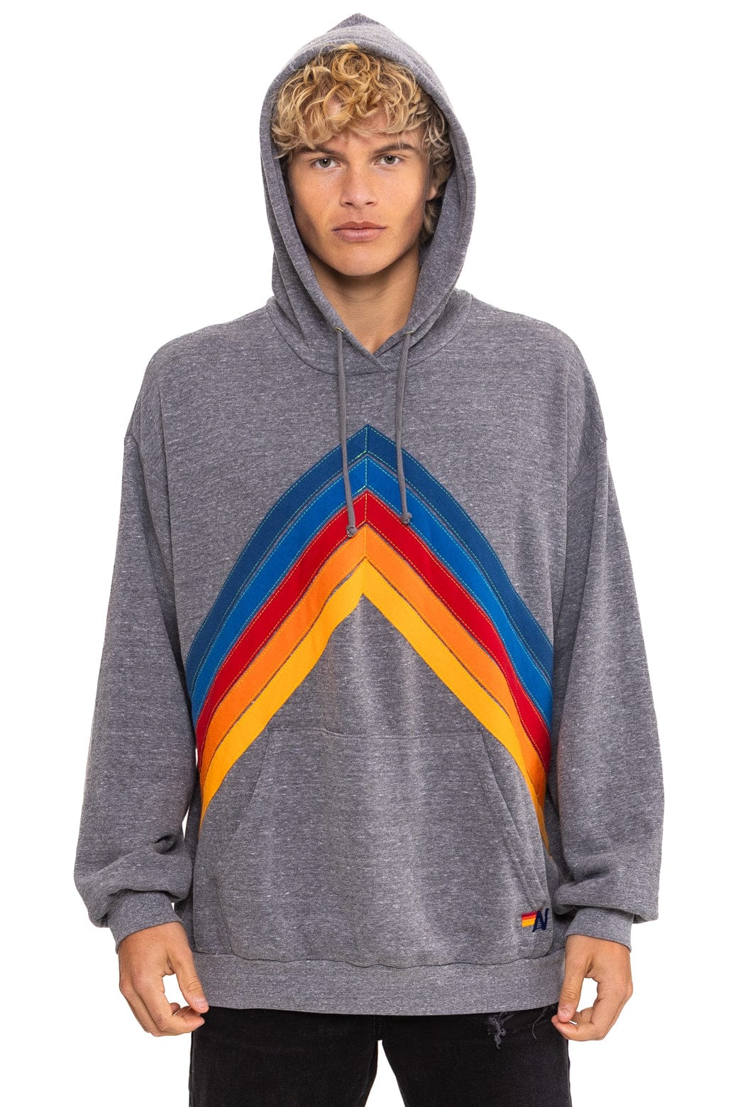 MOUNTAIN STITCH CHEVRON PULLOVER HOODIE RELAXED - HEATHER GREY - Image 2