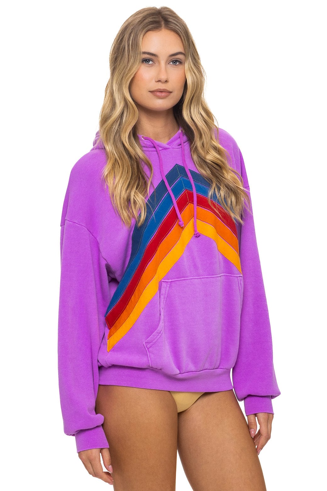 MOUNTAIN STITCH CHEVRON PULLOVER HOODIE RELAXED - NEON PURPLE - Image 5