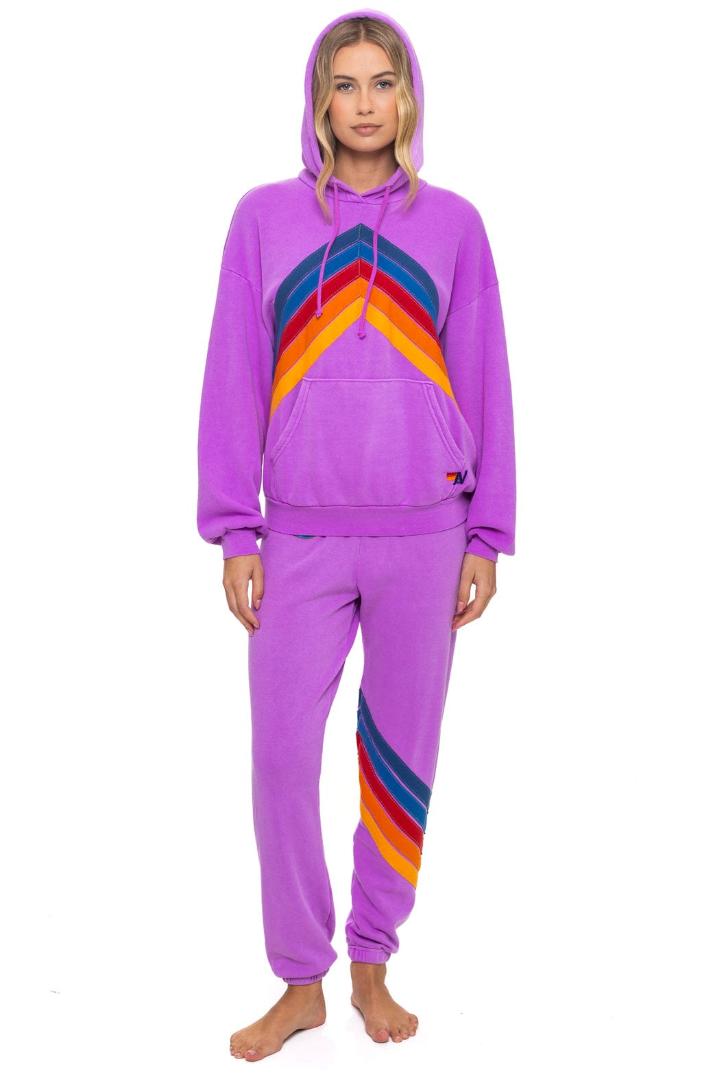 MOUNTAIN STITCH CHEVRON PULLOVER HOODIE RELAXED - NEON PURPLE - Image 2