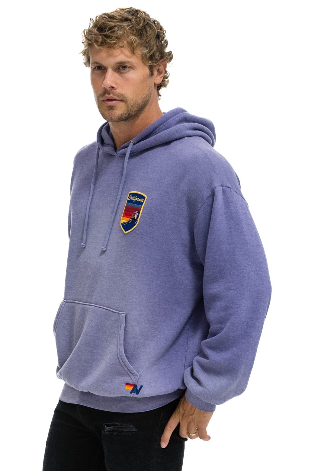 CALIFORNIA SKIER PATCH PULLOVER RELAXED HOODIE - FADED GRAPE - Image 6