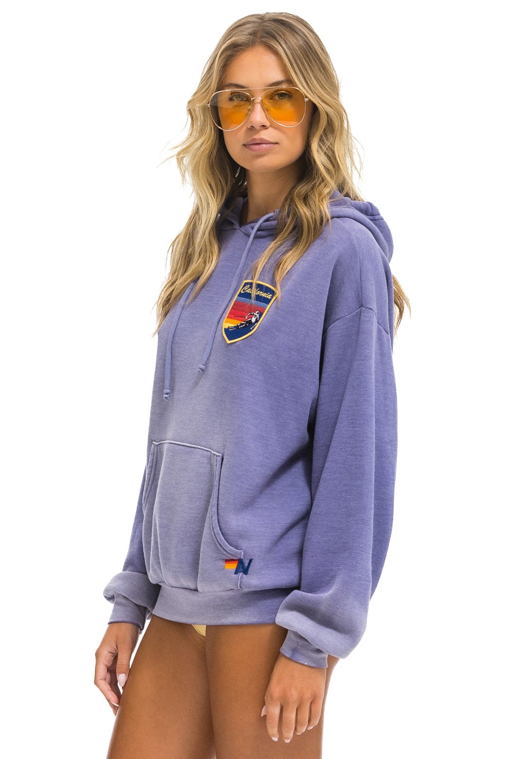 CALIFORNIA SKIER PATCH PULLOVER RELAXED HOODIE - FADED GRAPE - Image 5