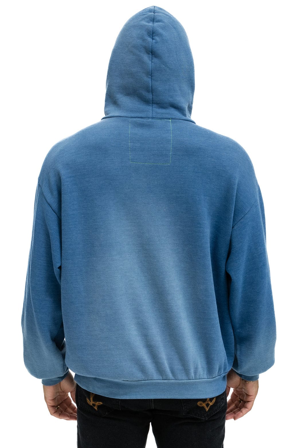SURFER WAVE PATCH PULLOVER RELAXED HOODIE - FADED WATER - Image 9