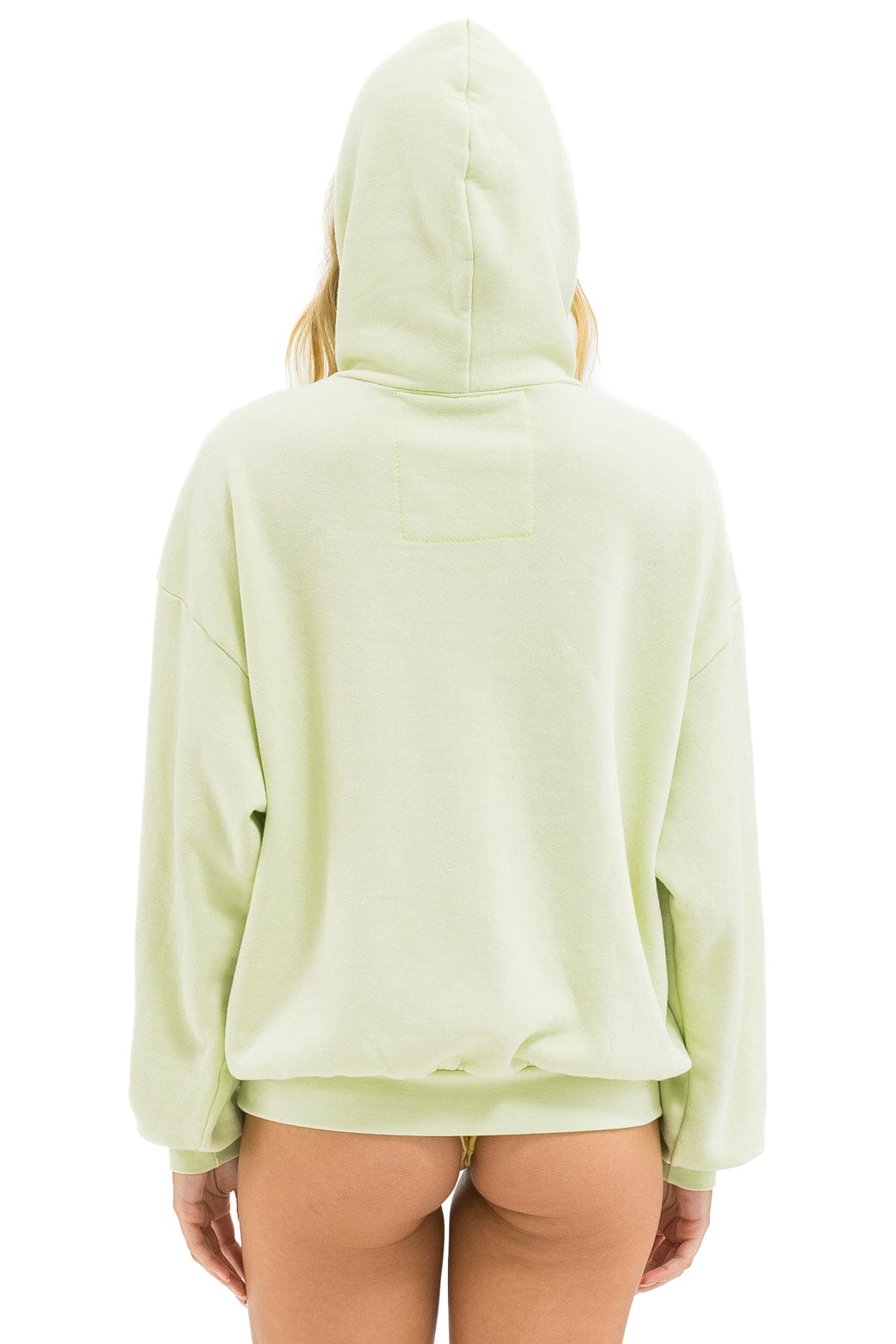 WAVE STRIPE 4 PULLOVER HOODIE RELAXED - LIME CREAM // SEAFOAM - Image 4