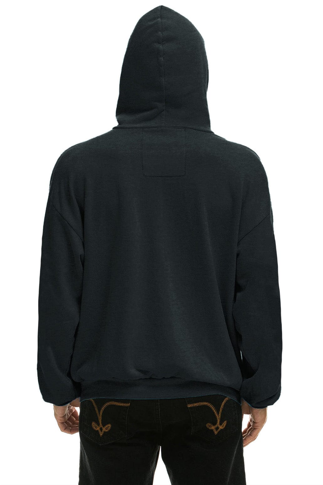 CROSS STRIPE RELAXED PULLOVER HOODIE - CHARCOAL // CHARCOAL - Image 7
