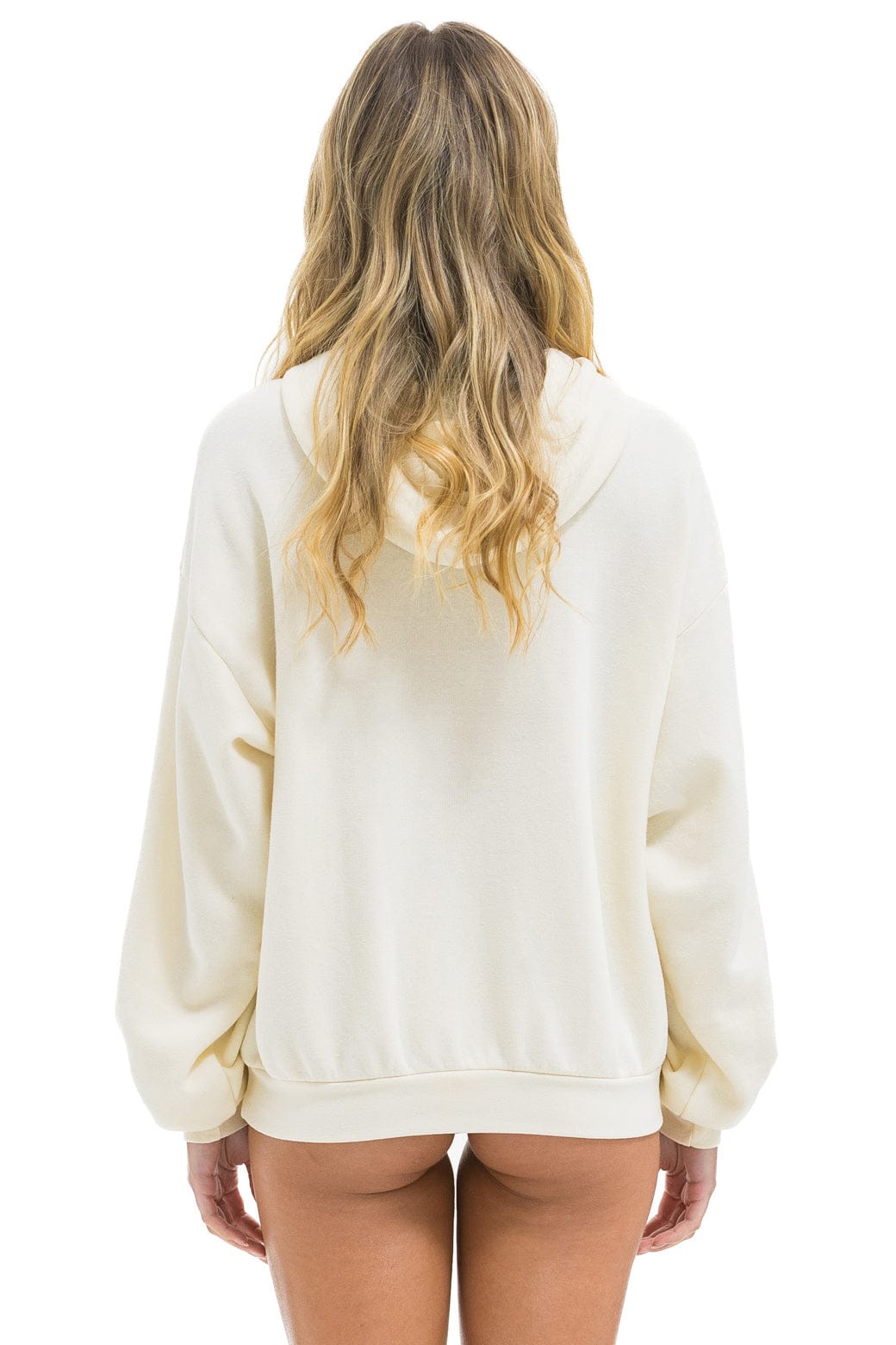 CROSS STRIPE RELAXED PULLOVER HOODIE - VINTAGE WHITE // BROWN - Image 5