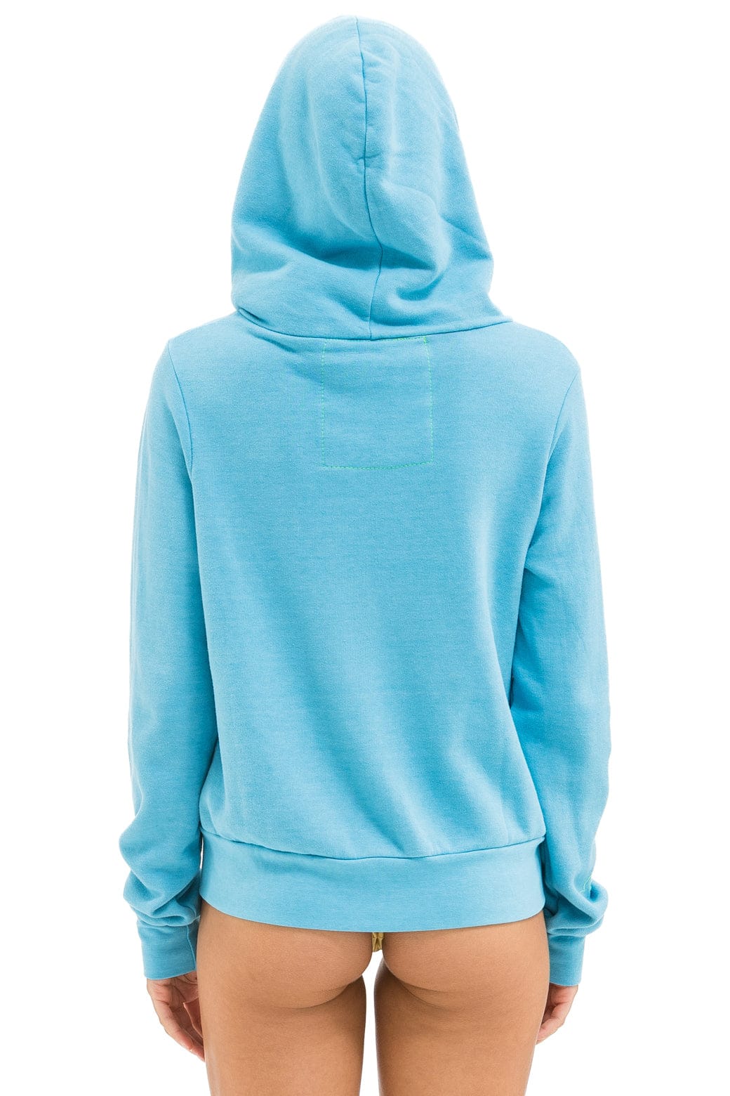 5 STRIPE HOODIE - AQUA // WHITE NEON - Image 9
