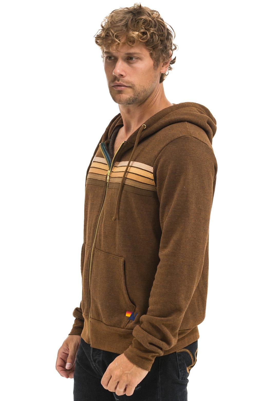 5 STRIPE HOODIE - CHOCOLATE // ESPRESSO - Image 4