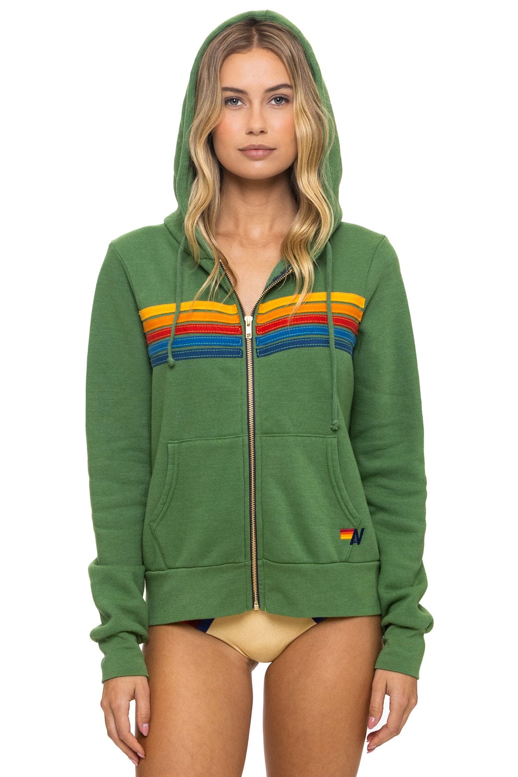 5 STRIPE HOODIE - PALM